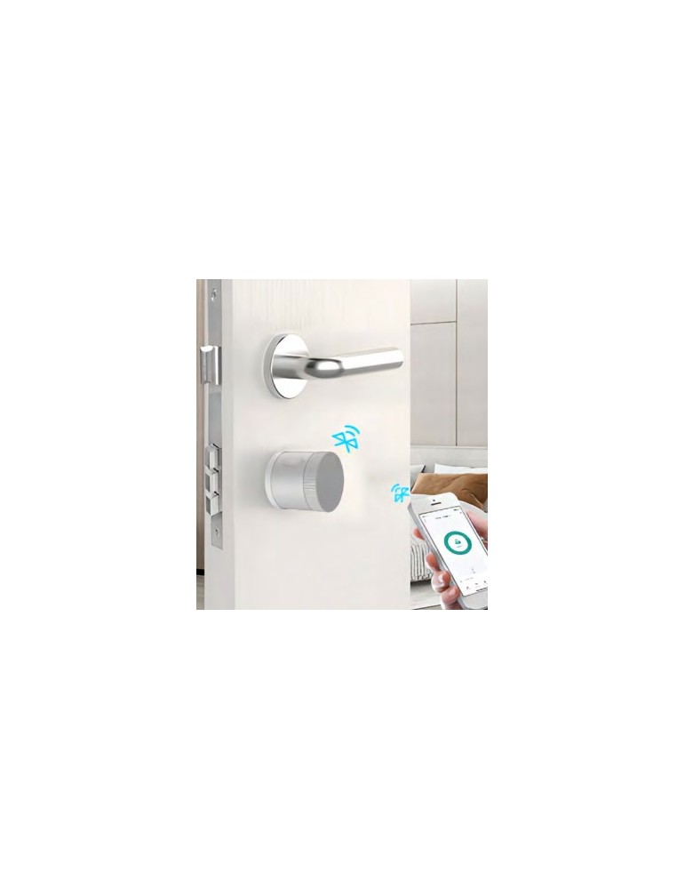 Atmoss Cerradura inteligente bluetooth plata para bombín SGR- SGR-039