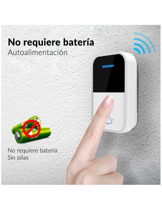 Atmoss Timbre exterior inalámbrico kinetic con pulsador y re TIMB-396