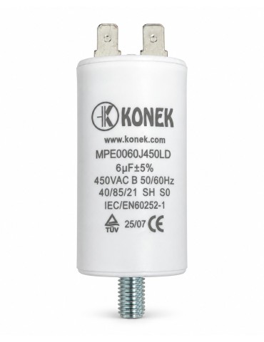 Konek condensador permanente motor 6 µF 450 V AC MPE0060J450LD