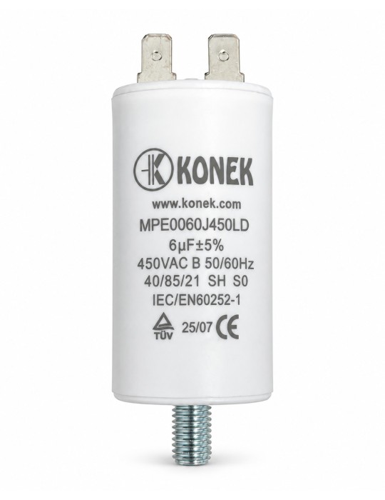 Konek condensador permanente motor 6 µF 450 V AC MPE0060J450LD