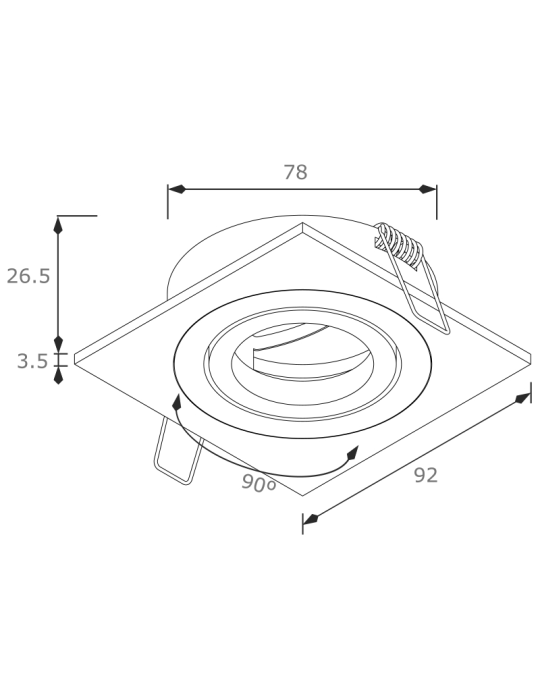 Descubre el CONALUX EMPOTRABLE CUADRADO ALUMINIO 4138/1-23, una lumina