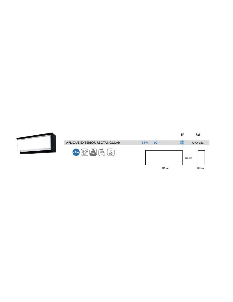 Atmoss Aplique Exterior 24W IP65 CCT 1800Lm APQ-383