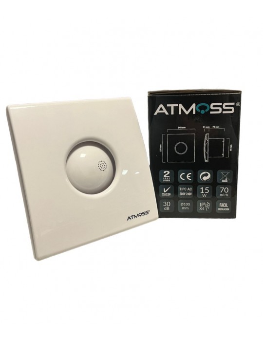 Atmoss Extractor de Baño Temporizado 1-25min Silent Vacuum EXT-004