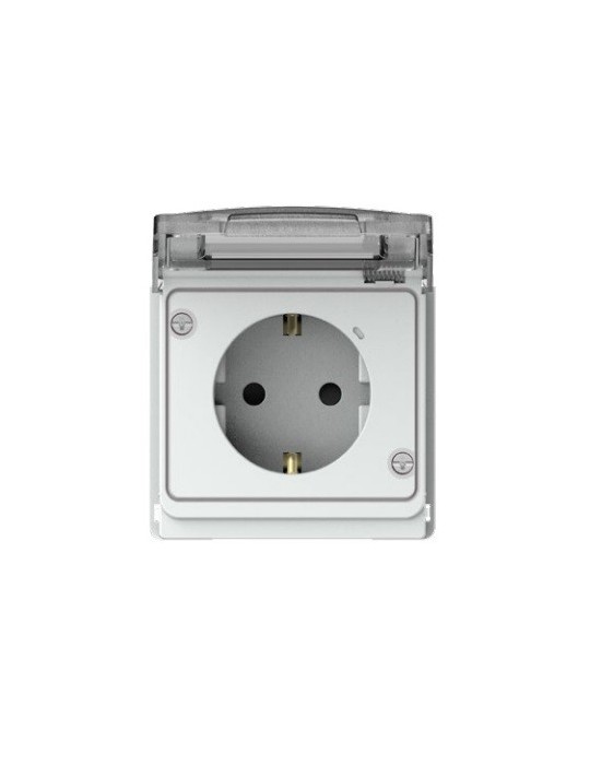 Atmoss Base Enchufe Schuko con tapa blanco IP55 S55.112.10