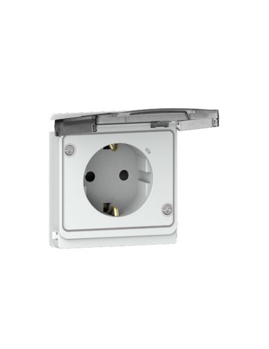 Atmoss Base Enchufe Schuko con tapa blanco IP55 S55.112.10