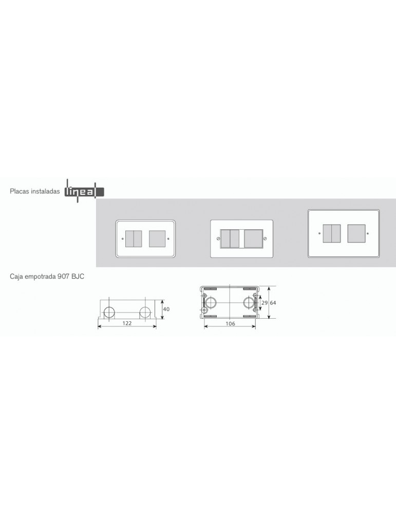 BJC Rehabitat Lineal Marco 3 Elementos blanco 16653-B