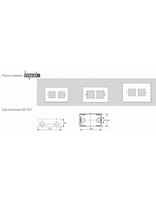BJC Rehabitat Lineal Marco 4 Elementos blanco 16654-B