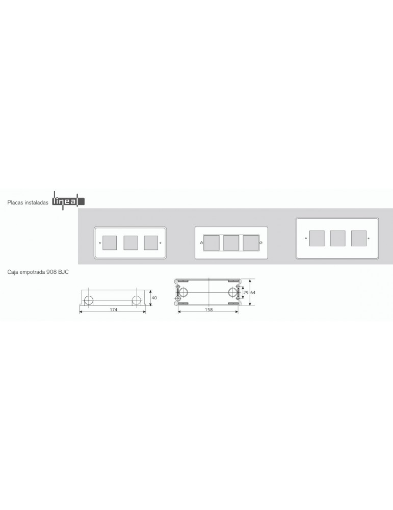 BJC Rehabitat Lineal Marco 6 Elementos blanco 16656-B