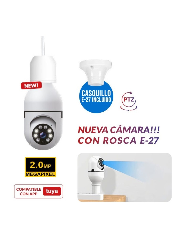 Atmoss Cámra WIFI Vigilancia Mini rosca E27 PTZ Indoor CAM-008
