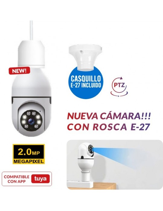 Atmoss Cámra WIFI Vigilancia Mini rosca E27 PTZ Indoor CAM-008