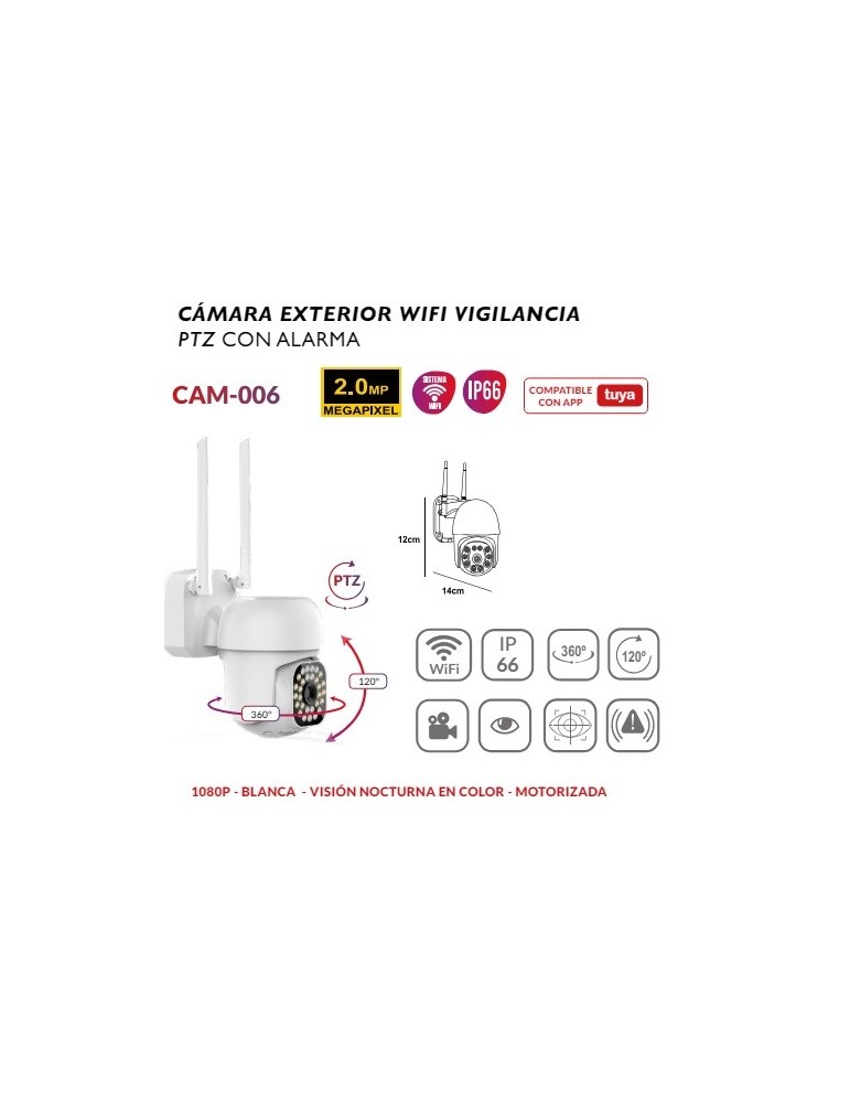 Atmoss Cámra vigilancia exterior WIFI PTZ IP66 CAM-006