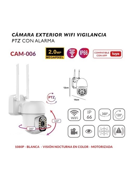 Atmoss Cámra vigilancia exterior WIFI PTZ IP66 CAM-006