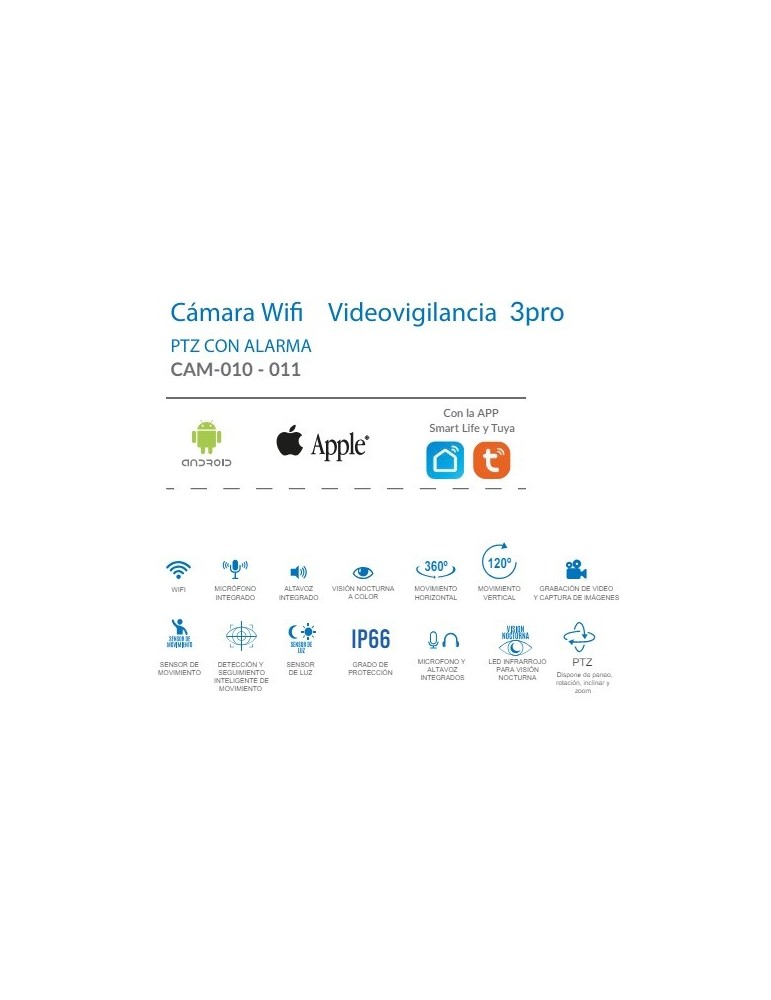 Atmoss Cámra Vigilancia 4G Solar 3MP PTZ IP66 CAM-010