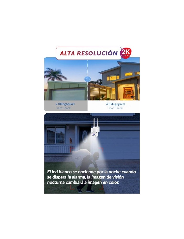 Atmoss Cámra de Vigilancia Exterior 2K 4MP IP66 CAM-009