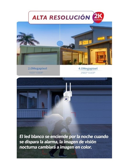 Atmoss Cámra de Vigilancia Exterior 2K 4MP IP66 CAM-009