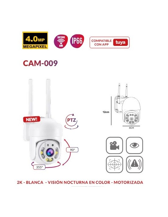Atmoss Cámra de Vigilancia Exterior 2K 4MP IP66 CAM-009