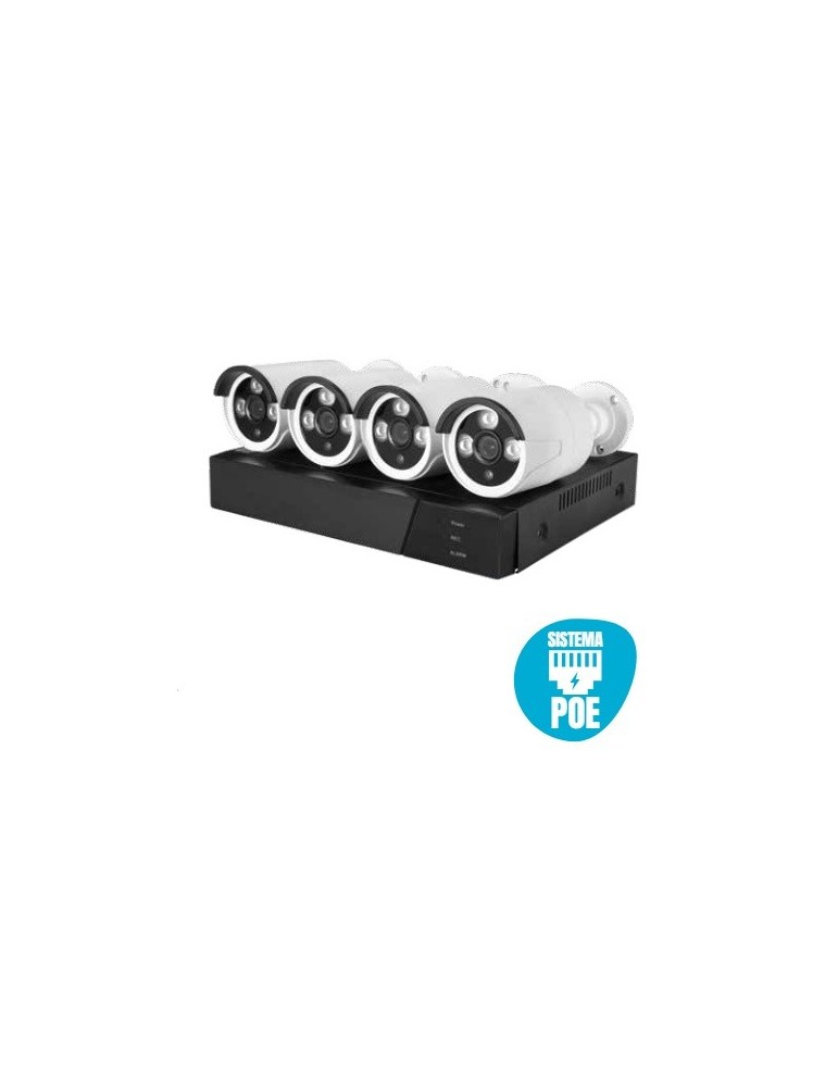 Atmoss KIT 4 Cámaras TUYA Calbe RED 4CH 1080P POE HDD SGR-007