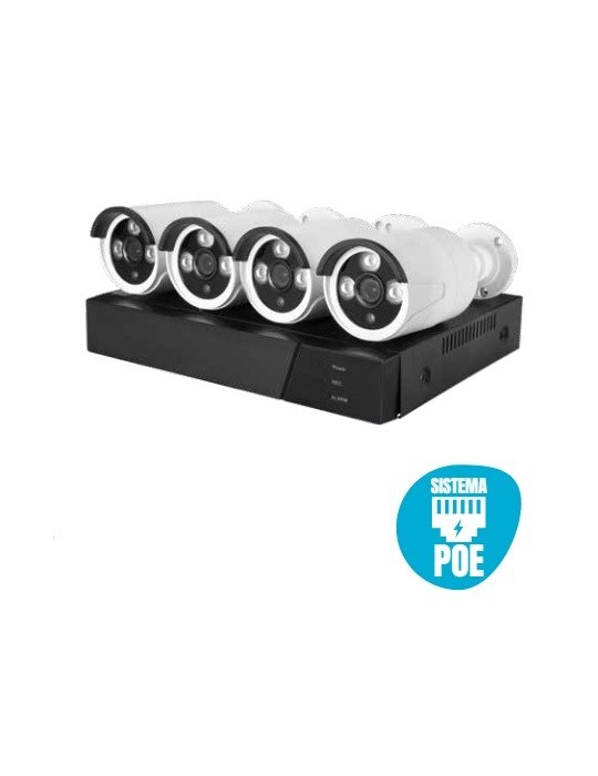 Atmoss KIT 4 Cámaras TUYA Calbe RED 4CH 1080P POE HDD SGR-007
