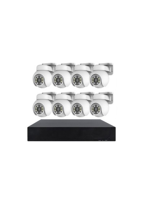 Atmoss KIT cámaras de seguridad WIFI TUYA 8CH 2K 1TB  HDD SGR-033