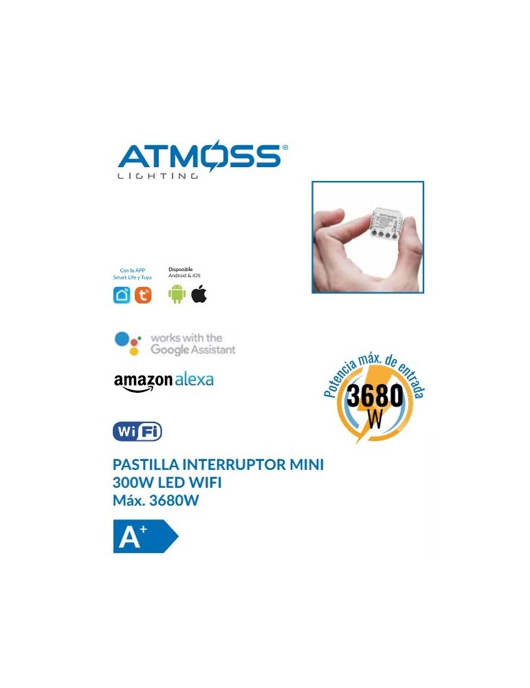 Atmoss Pastilla Interruptor Mini WIFI TUYA CONTR-054