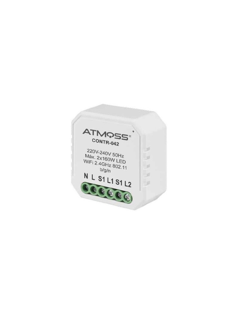 Atmoss Pastilla Interruptor doble WIFI TUYA CONTR-042