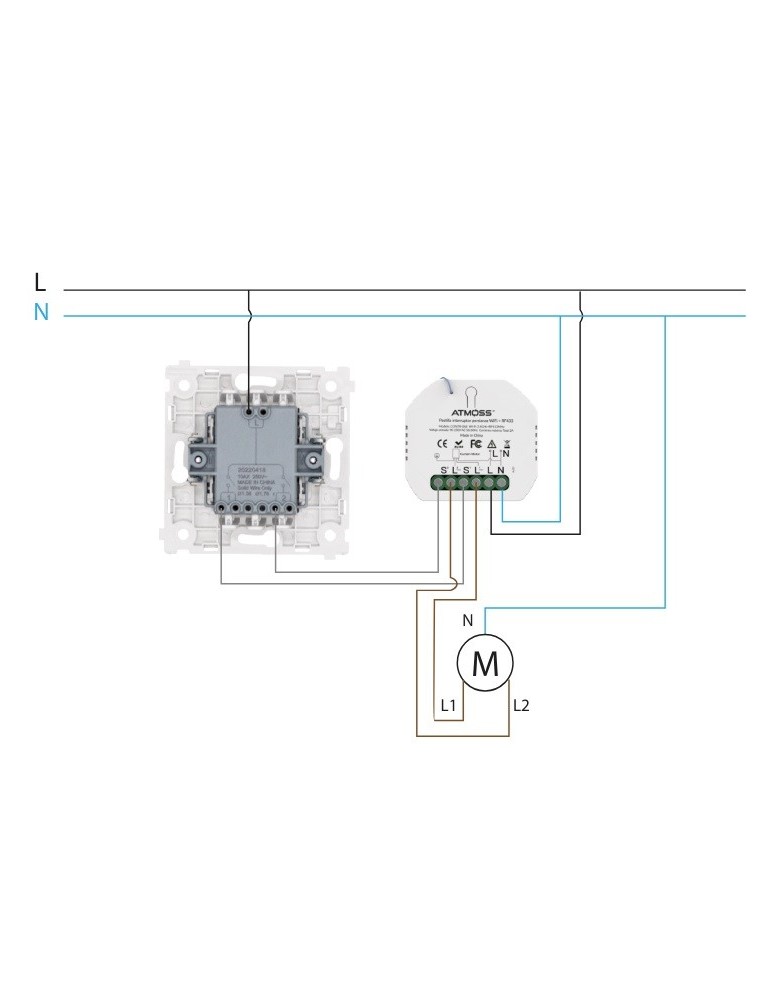 Atmoss Pastilla Interruptor de persiana WIFI + RF433 CONTR-068