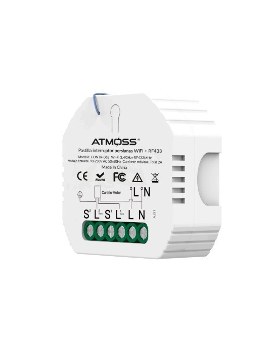 Atmoss Pastilla Interruptor de persiana WIFI + RF433 CONTR-068