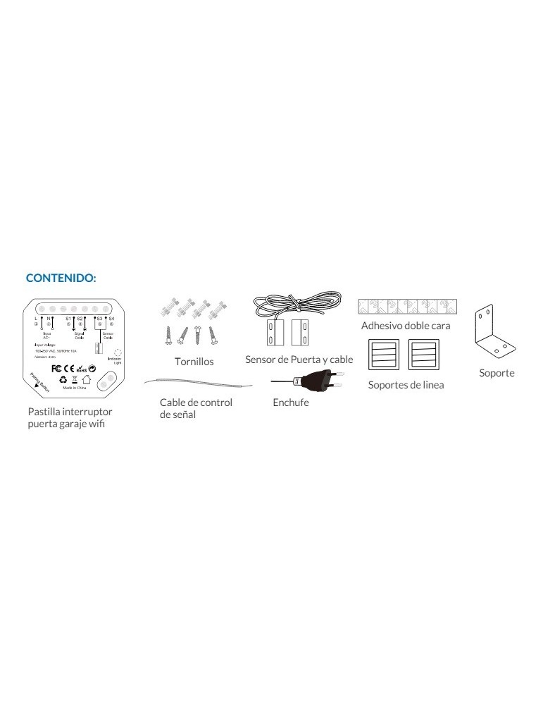 Atmoss Pastilla Interruptor Puerta Garage WIFI TUYA CONTR-053