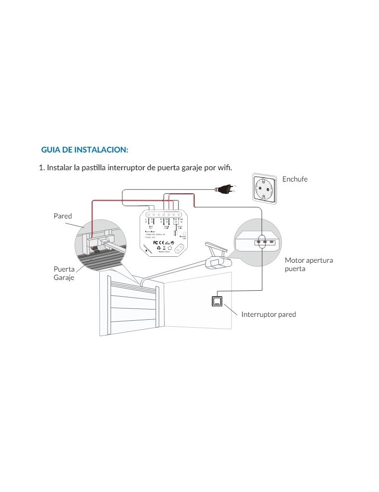 Atmoss Pastilla Interruptor Puerta Garage WIFI TUYA CONTR-053