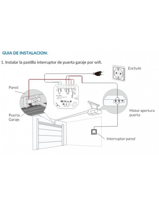 Atmoss Pastilla Interruptor Puerta Garage WIFI TUYA CONTR-053