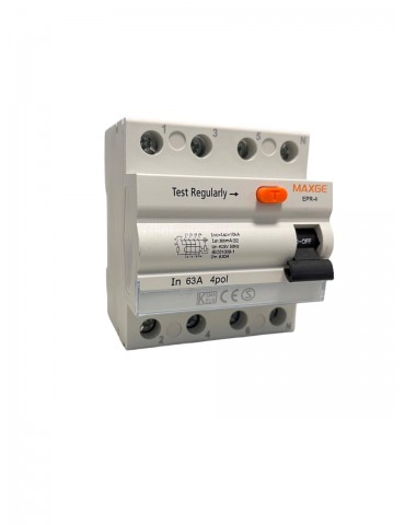 Maxge Diferencial 4P 63A 300mA AC 10kA EPR4C063300