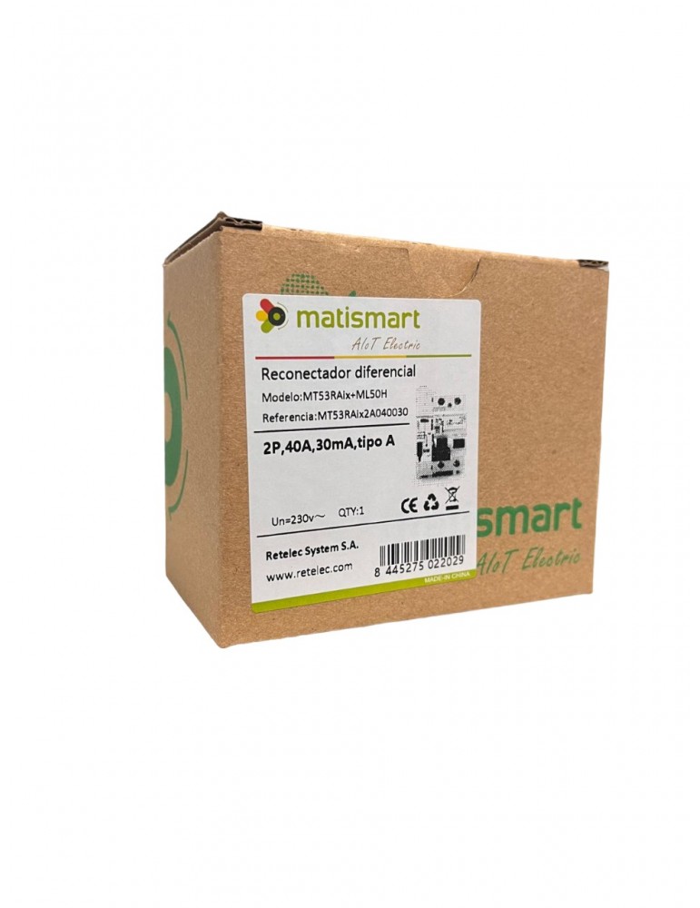 Maxge Reconectador automático Diferencial 2P 40A 30mA A MT53RA2A040030