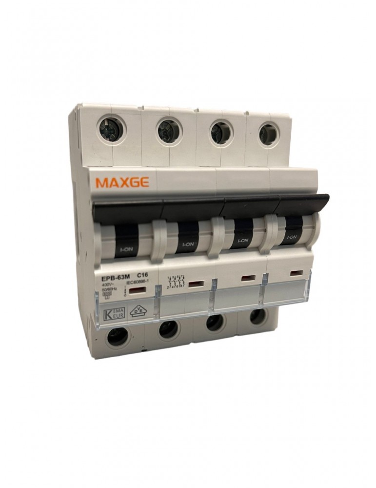 Maxge Magnetotérmico 4P curva C 6kA EPB63M4C16