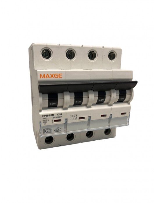Maxge Magnetotérmico 4P curva C 6kA EPB63M4C16