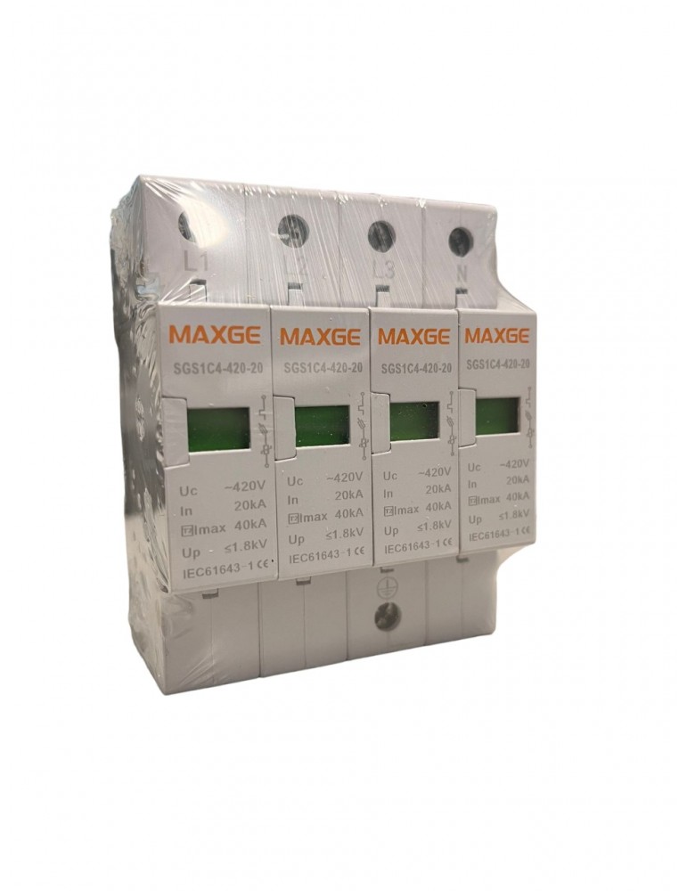 Maxge Protector sobretensión trans. 4P Clase C 40kA IMAX 420VAC / 580V