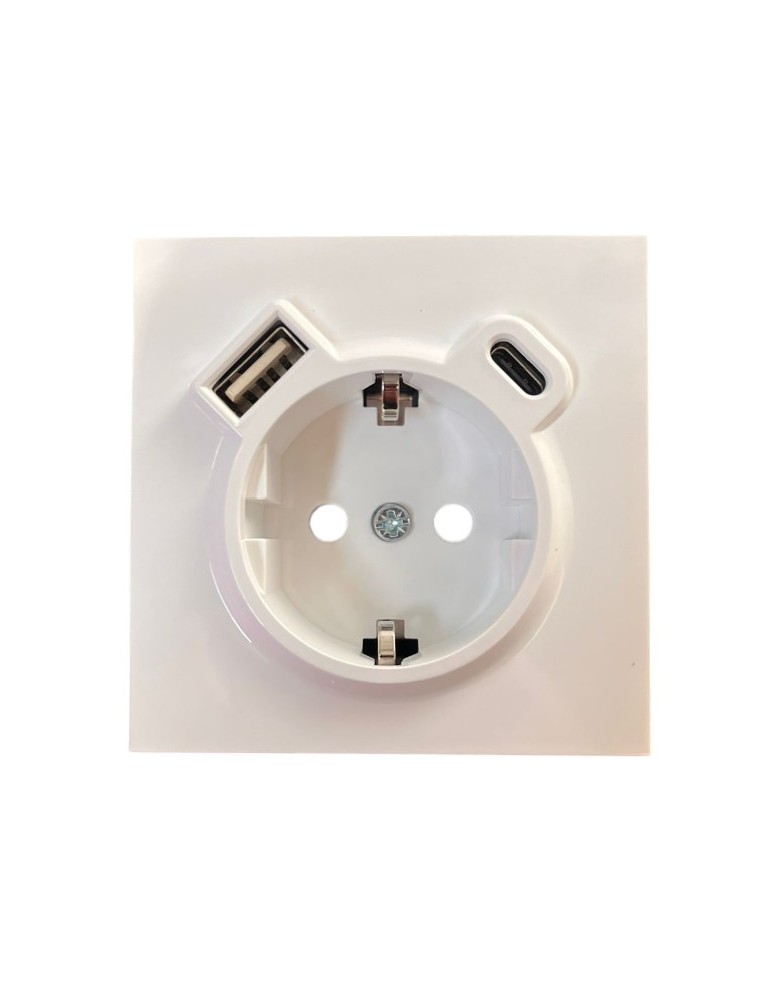 Tapa Enchufe Schuko 2USB A+C Dynamic Art Atmoss S40.408.10