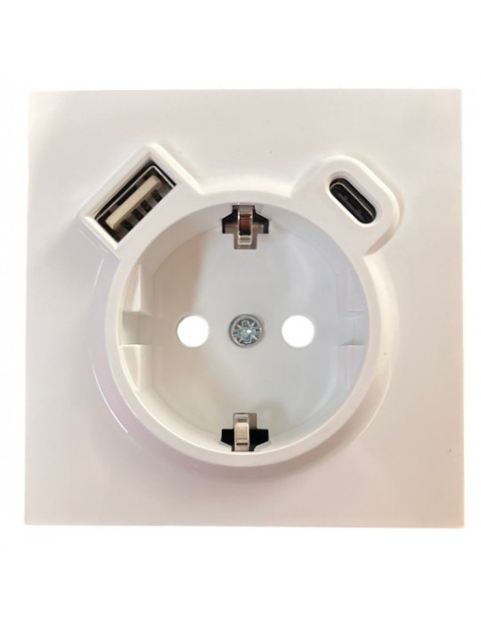 Tapa Enchufe Schuko 2USB A+C Dynamic Art Atmoss S40.408.10