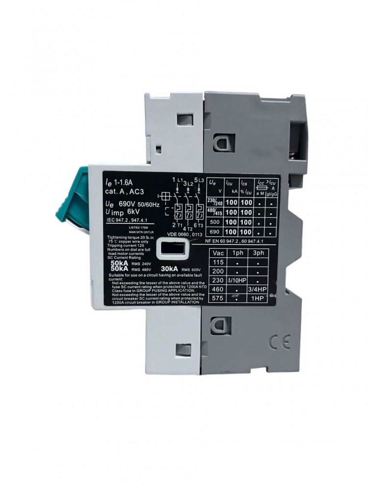 Maxge Guardamotor SGVND2M. Rango: 1-1,6 A.