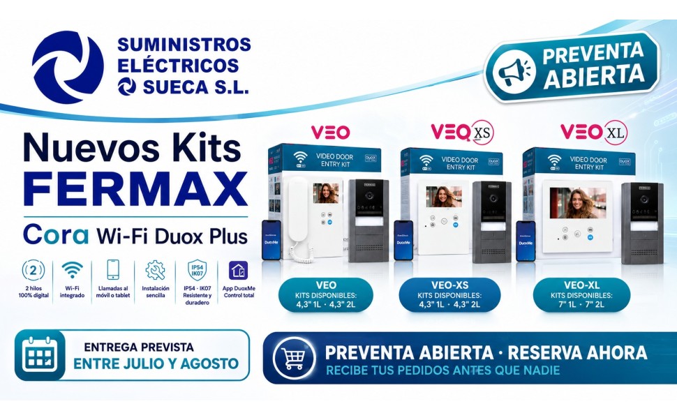 Nuevos kits Fermax Cora Wi-Fi DUOX Plus: modelos, referencias y preventa