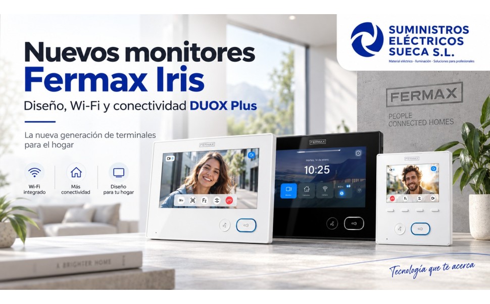 Nuevos monitores Fermax Iris: diseño, Wi-Fi y conectividad DUOX Plus